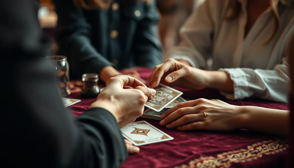 Séance de voyance avec tirage de cartes lors d'un salon du bien-être en Sarthe