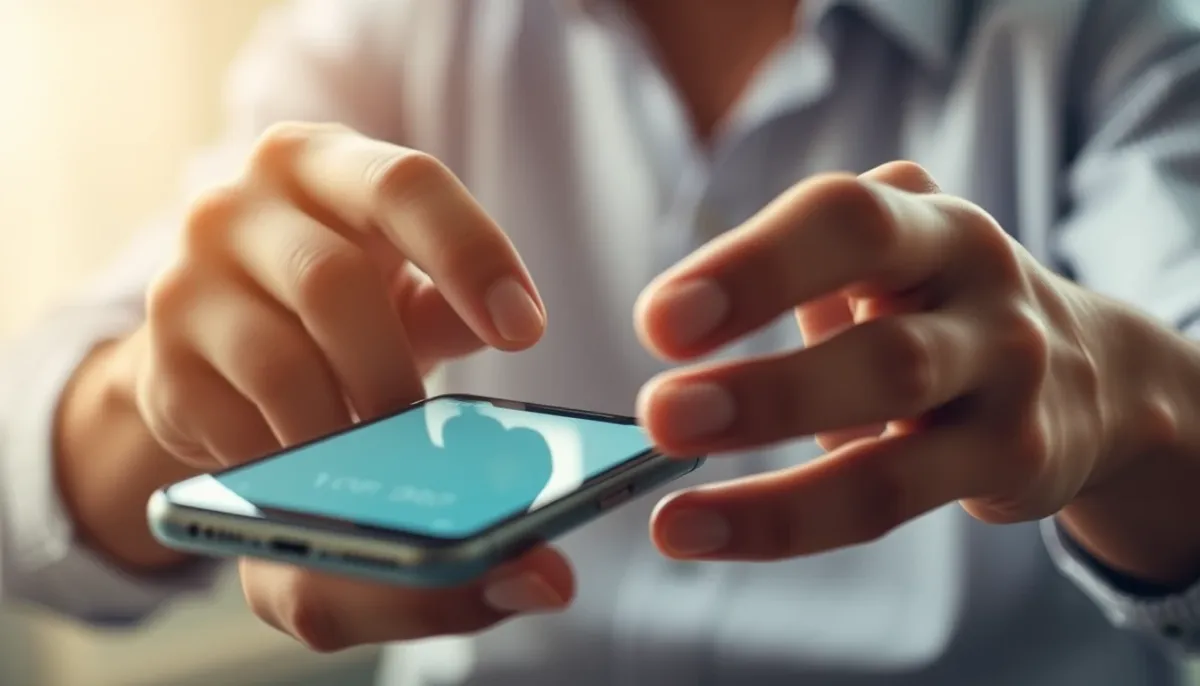 Mains tenant un smartphone avec une application de minuteur pour illustrer la facturation à la minute