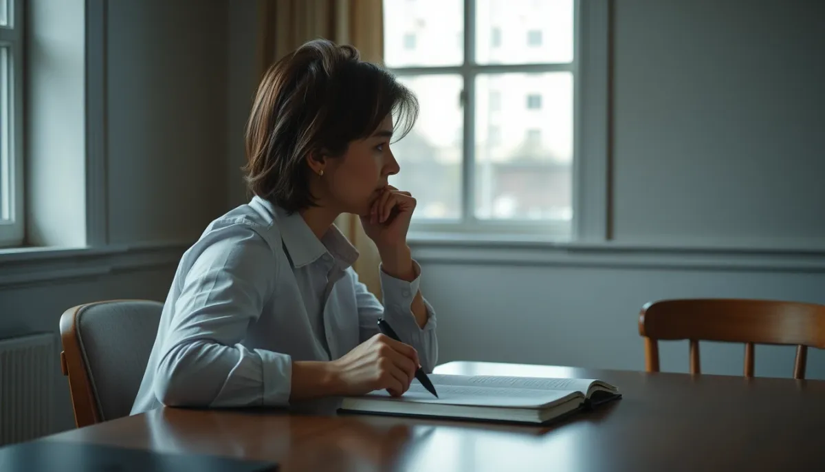 Personne prenant des notes après une consultation de voyance