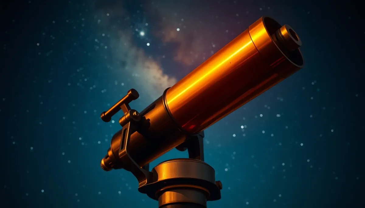 Télescope astronomique pointé vers le ciel nocturne, symbolisant l'observation de Mercure