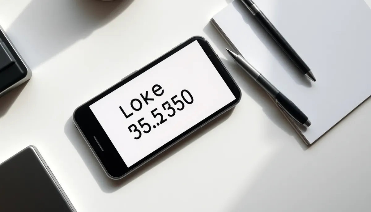 Écran de smartphone montrant le blocage d'un numéro, avec un carnet et un stylo sur un bureau